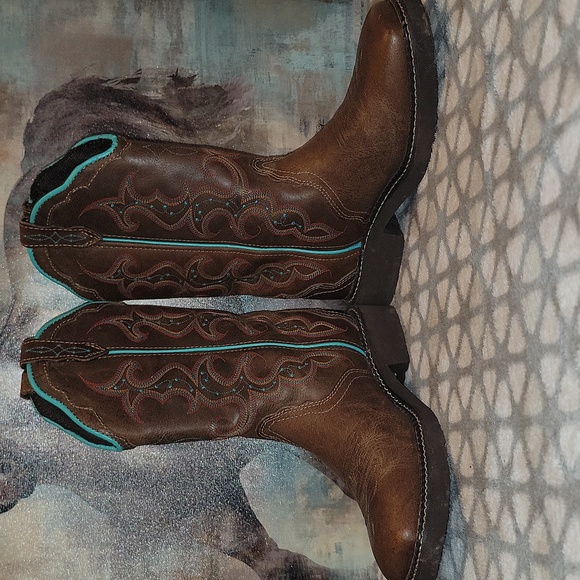 Justin Women's Gypsy Raya 12 Inch Sqaure Toe Western Boots Size 8.5 - Picture 12 of 15